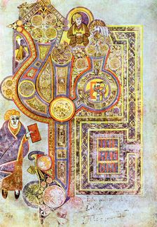 Opening words of St Matthew's Gospel Liber Generationes, from The Book of Kells, c800