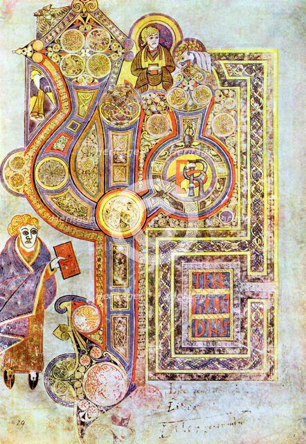 Opening words of St Matthew's Gospel Liber Generationes, from The Book of Kells, c800. Artist: Unknown