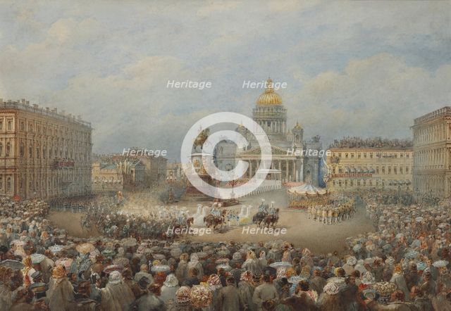 Opening ceremony of the Monument to Nicholas I on the Mariinsky Square.