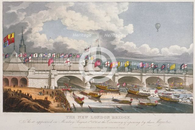 Opening ceremony of the new London Bridge, 1831. Artist: Anon