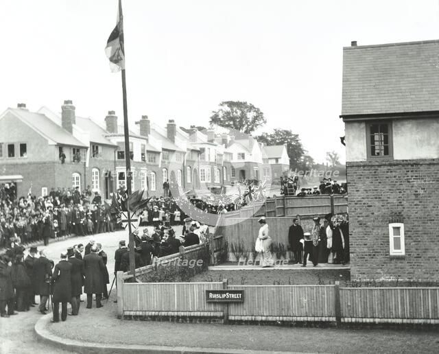 Opening ceremony on Ruislip Street, Totterdown Estate, Wandsworth, London, 1903. Artist: Unknown.