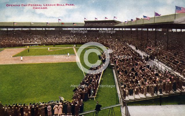 'Opening Day Federal League Ball Park, Chicago', Illinois, USA, 1915. Artist: Unknown