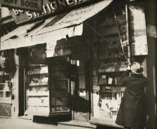 Opening for business stationery shop in Manhattan, New York, USA, 1930