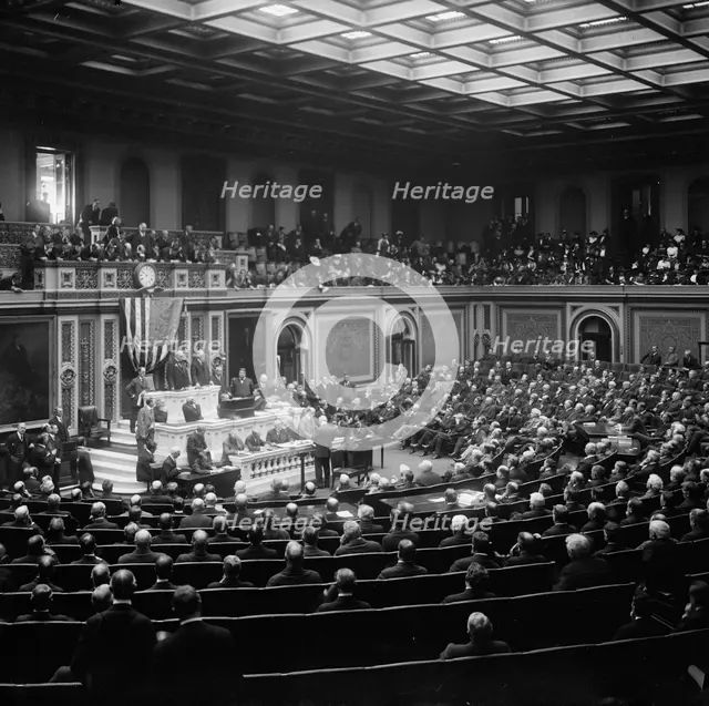 Opening of The 64th Cong. 1915, Cong. Mann Introducing Speaker Clark, 1915. Creator: Harris & Ewing.
