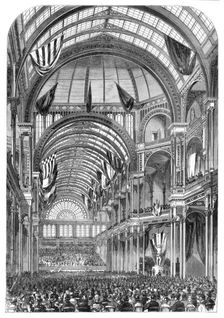 Opening of the Crystal Palace at Amsterdam for the Exhibition of Arts and Industry, 1864. Creator: Unknown