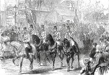 Opening of the American Centennial Exhibition: the Butchers Procession...1876. Creators: Unknown, Melton Prior