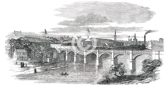 Opening of the Aberdeen Railway - Dee Bridge and Aberdeen Terminus, 1850. Creator: Unknown.