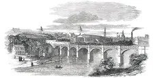 Opening of the Aberdeen Railway - Dee Bridge and Aberdeen Terminus, 1850. Creator: Unknown