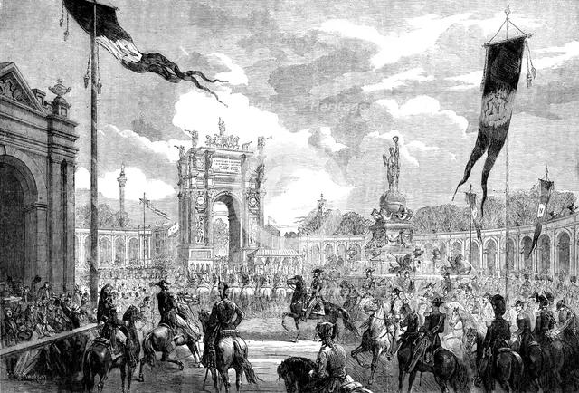 Opening of the Boulevard du Prince Eugène at Paris, by the Emperor, 1862. Creator: Unknown.
