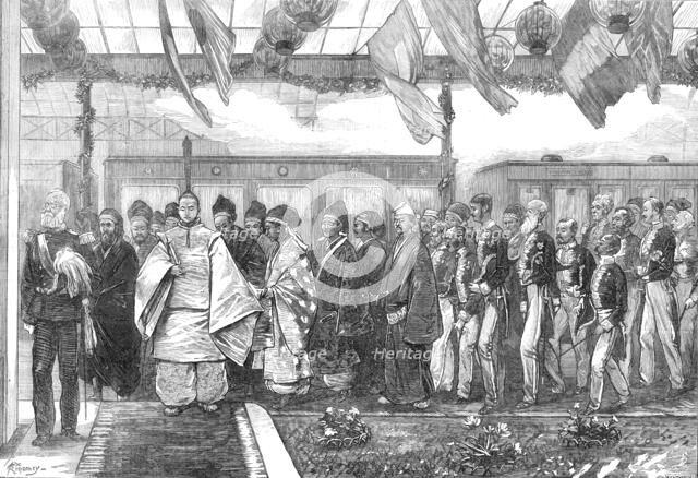 Opening of the first railway in Japan: arrival of the Mikado, 1872. Creator: Wentworth.