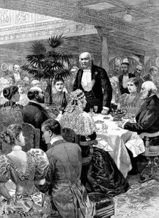 Opening of the Kaiser Wilhelm Canal...: Mr. Gladstone...on board the "Tantallon Castle", 1895. Creator: P Naumann