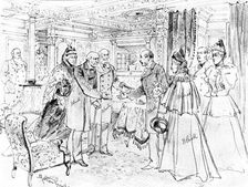 Opening of the Kaiser Wilhelm Canal...: Mr. Gladstone...meeting the King of Denmark..., 1895. Creator: Unknown