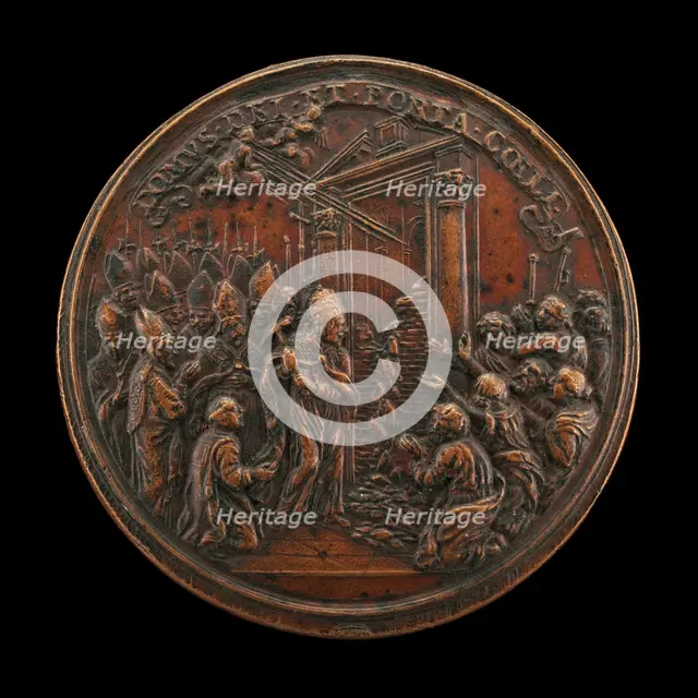 Opening of the Holy Door for the Jubilee [reverse], 1675. Creator: Giovanni Martino Hamerani.