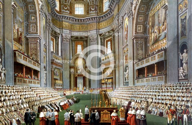 Opening of the I Vatican Council in St. Peter's Basilica (1869 - 1870), by Pope Pius IX on Decemb…