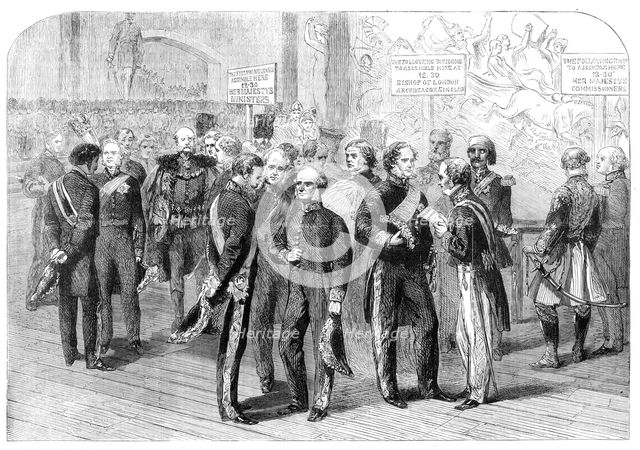 Opening of the International Exhibition Building: the procession forming in the South..., 1862. Creator: Unknown.