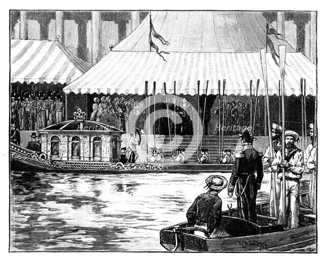 Opening of the London Coal Exchange, Royal Procession, Custom-House Quay, London, c1888. Artist: Unknown