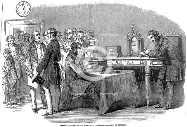 Opening of the London to Paris telegraph link, 1852. Creator: Unknown.