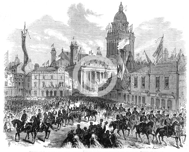 Opening of the Leeds Exhibition by the Prince of Wales: the procession,...Great George-Street, 1868. Creator: Unknown.