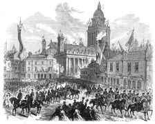 Opening of the Leeds Exhibition by the Prince of Wales: the procession,...Great George-Street, 1868. Creator: Unknown