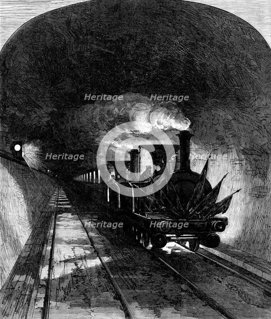 Opening of the Mont Cenis Tunnel: the first train, 1871. Creator: Unknown.