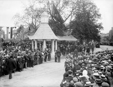 Opening of the Magdalen College clock tower, Oxford, Oxfordshire, c1860-c1922. Artist: Henry Taunt