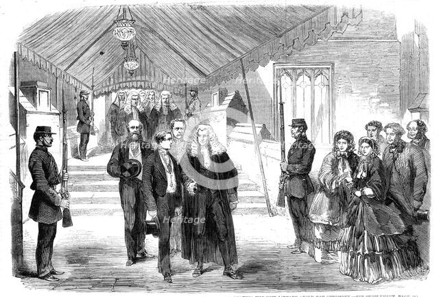 Opening of the Middle Temple Library by the Prince of Wales: His Royal Highness leaving the..., 1861 Creator: Unknown.