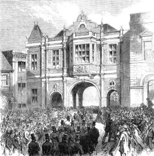 Opening of the new Corn Exchange at Aylesbury, 1865. Creator: C. R.