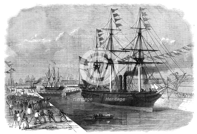 Opening of the new docks at Millwall, on Saturday last, 1868. Creator: Unknown.