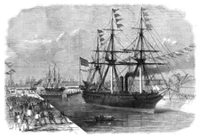 Opening of the new docks at Millwall, on Saturday last, 1868. Creator: Unknown