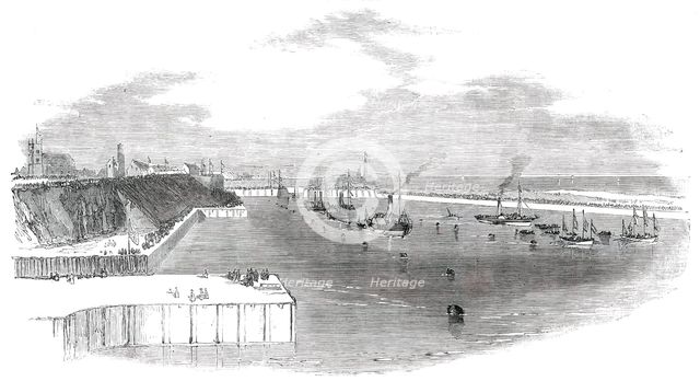 Opening of the New Docks at Sunderland - the Marine Procession, 1850. Creator: Unknown.
