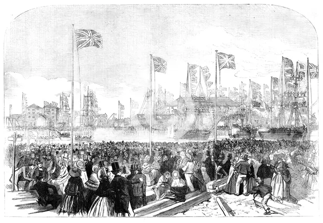 Opening of the New Docks at West Hartlepool, 1856.  Creator: Unknown.