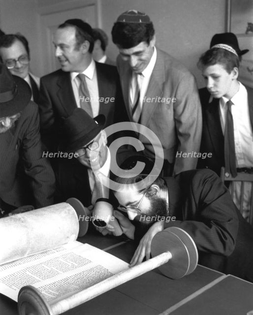 Opening of the new synagogue, Woodside Park, London, May 1988. Creator: Sidney Harris.