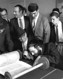 Opening of the new synagogue, Woodside Park, London, May 1988. Creator: Sidney Harris