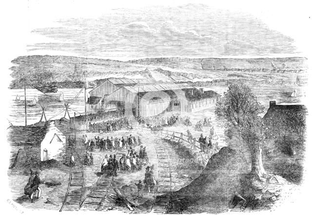 Opening of the South Wales Extension Railway, to Milford Haven, 1856.  Creator: Ebenezer Landells.