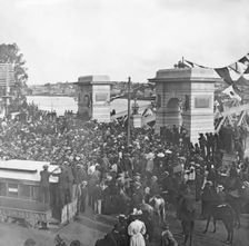 Opening of the second permanent Victoria Bridge over the Brisbane River, 22 June 1897. Creator: Unknown