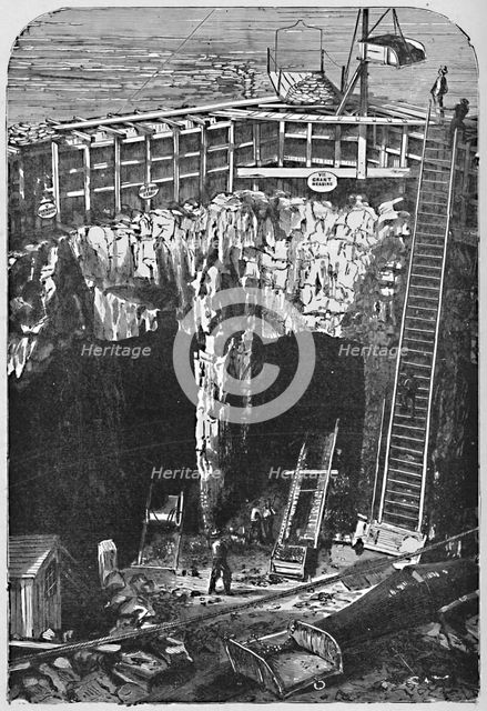 'Opening of the Shaft Beneath Hell Gate', 1883. Artist: Unknown.