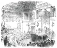 Opening of the Spanish Cortes by Queen Isabella, 1850. Creator: Unknown