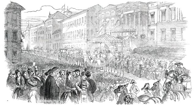 Opening of the Spanish Cortes - the Royal Procession to the New Palace of Congress, 1850. Creator: Unknown.