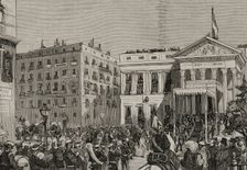 Opening of the Spanish Courts on February 15, 1878, Madrid, Spain, 1878. Creator: Alejandro Ferrant y Fischermans