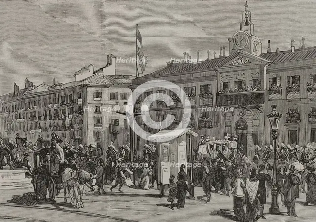 Opening of the Spanish Courts on February 15, 1878, Madrid, Spain, 1878.  Creator: Alejandro Ferrant y Fischermans.