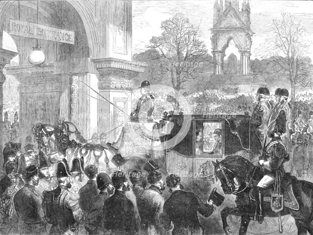 Opening of the Royal Albert Hall: arrival of the Queen, 1871. Creator: Unknown.