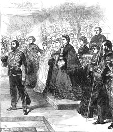 Opening of the Royal Albert Hall by the Queen: the Prince of Wales declaring the Hall open, 1871. Creator: C. R.