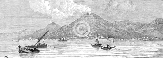 Opening of the railway to the top of Mount Vesuvius, 1880. Creator: Unknown.