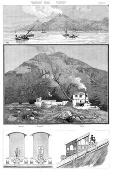 Opening of the railway to the top of Mount Vesuvius, 1880. Creator: Unknown