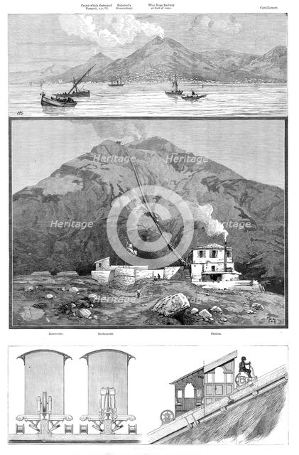 Opening of the railway to the top of Mount Vesuvius, 1880. Creator: Unknown.