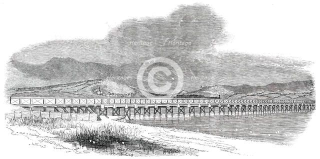 Opening of the Whitehaven and Furness Junction Railway - Duddon Sands Viaduct, 1850. Creator: Unknown.