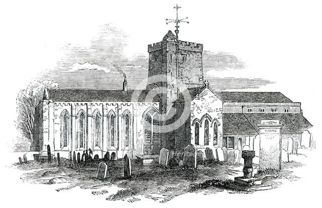 Opening of the Whitehaven and Furness Junction Railway - St. Bees Priory Church, 1850. Creator: Unknown.