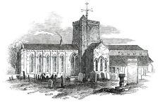 Opening of the Whitehaven and Furness Junction Railway - St. Bees Priory Church, 1850. Creator: Unknown