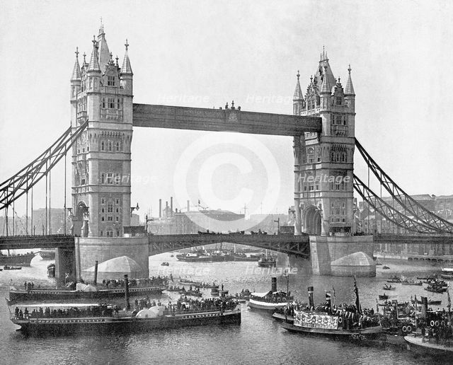 Opening of Tower Bridge, Stepney, Tower Hamlets, London, 1894. Creator: Unknown.