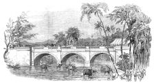 Opening of a new bridge at Travancore - the Rajah's State Procession, 1854. Creator: Unknown